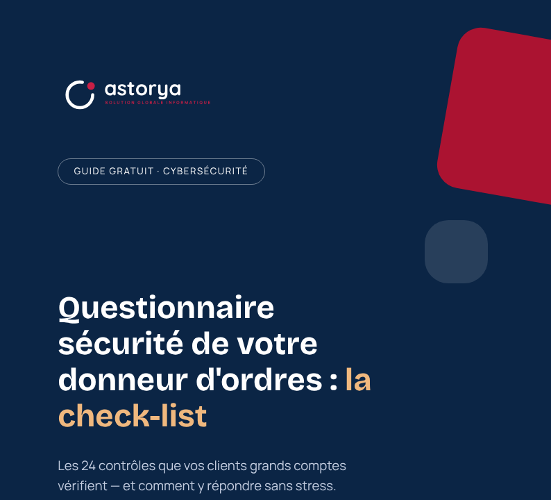 Couverture de la check-list questionnaire sécurité